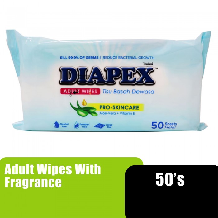 DIAPEX ADULT WIPES WITH FRAGRANCE 50'S