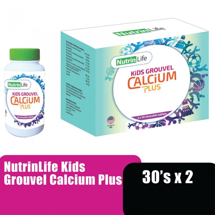 NUTRINLIFE KIDS GROUVEL CALCIUM PLUS 30'S X 2 (CHEWABLE)