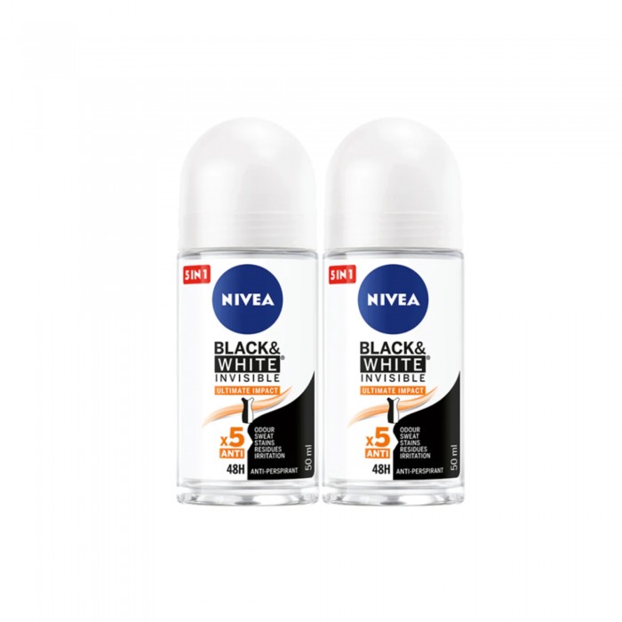 NIVEA FEMALE BLACK & WHITE ULTIMATE IMPACT RO 50ML X 2 (83490)