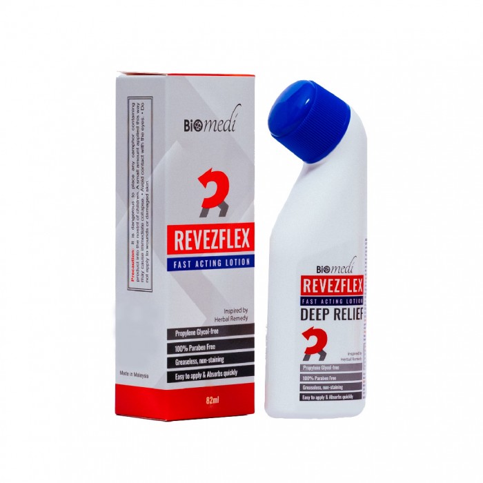 BIOMEDI Revezflex Herbal Extracts Fast Acting Lotion 82ml - Cooling Sensation For Dry Skin& Insect Bite