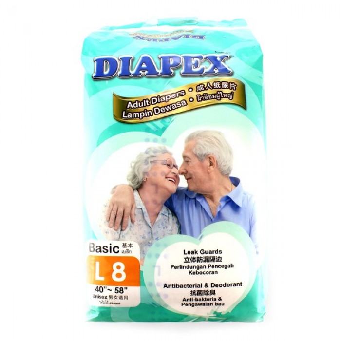 DIAPEX ADULT DIAPERS L8 8'S !!!