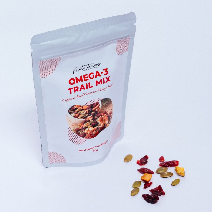 NUTRILICIOUS Omega 3 Trail Mix Nuts Mixed Nuts And Dried Fruits 500g - Healthy Snacks for Diet Snack / Healthy Nuts