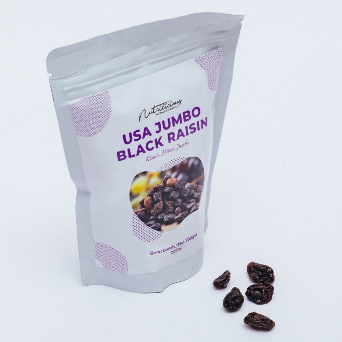 NUTRILICIOUS Usa Jumbo Black Raisin Jumbo Raisin Organic 200g 黑葡萄干 Kismis Hitam Besar (Raisins Kismis Jumbo / 葡萄干 / 葡萄幹)