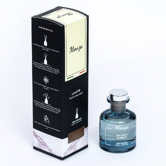 Monza Reed Diffuser Balsam Forest 50ml - Aroma Diffuser Air Freshener Room, Home Fragnance Pewangi Rumah 房间 香薰