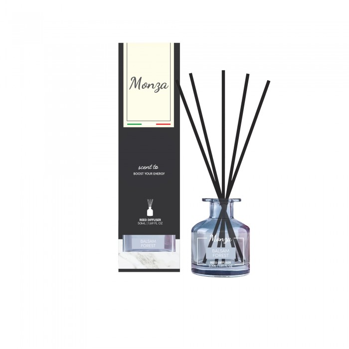 Monza Reed Diffuser Balsam Forest 50ml - Aroma Diffuser Air Freshener Room, Home Fragnance Pewangi Rumah 房间 香薰