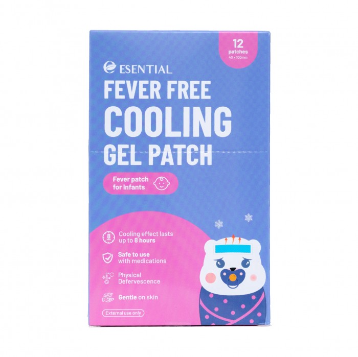 ESENTIAL Infants (New born baby) Fever Free Cooling Gel Patch 12's For body heat &headache relief /宝宝退熱貼