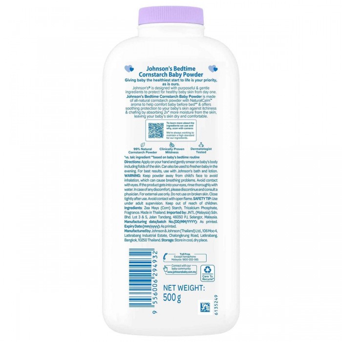 JOHNSON & JOHNSON BABY POWDER 500G - BEDTIME