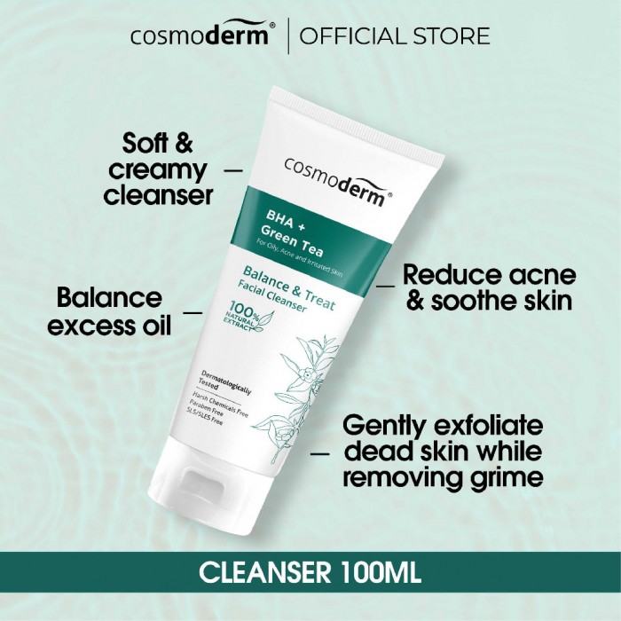 Cosmoderm Natural Balance and Treat Facial Cleanser 100ml