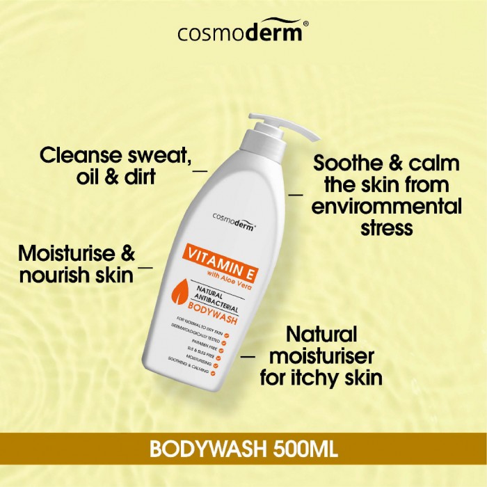 Cosmoderm Vitamin E Body Wash 500ml