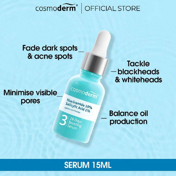 Cosmoderm Niacinamide Salicylic Acid 28 Days Boosting Serum (Serum Muka) 15ml