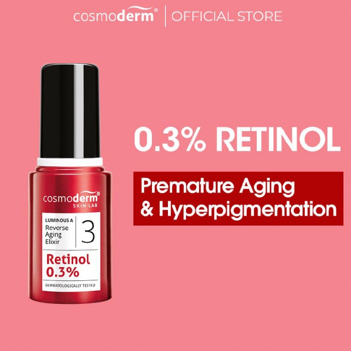 Cosmoderm Luminous A Reverse Aging Elixir 15ml (Retinol Serum)