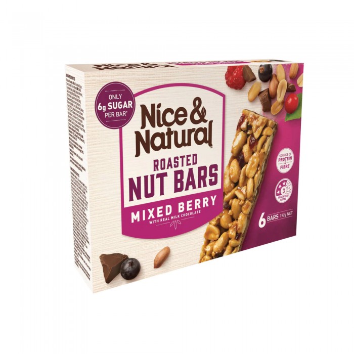 Nice&Natural Roasted Nut Bar Mix Berry 192g x 6 Protein Bar 蛋白棒 / 健康零食 (Energy Bar Snack)