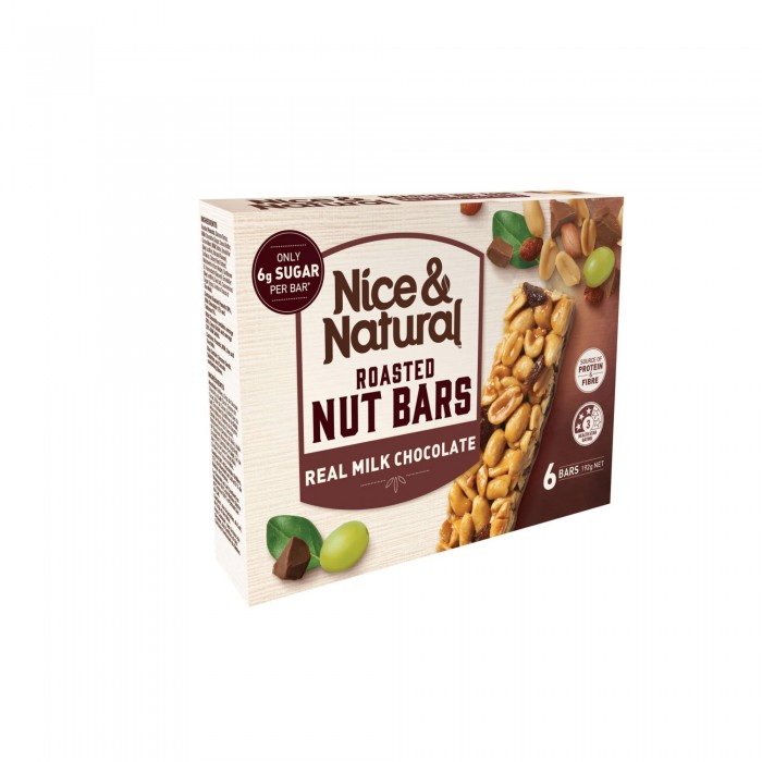 Nice&Natural Roasted Nut Chocolate Bar 192g x 6 Protein Bar 蛋白棒 / 健康零食 (Energy Bar Snack)