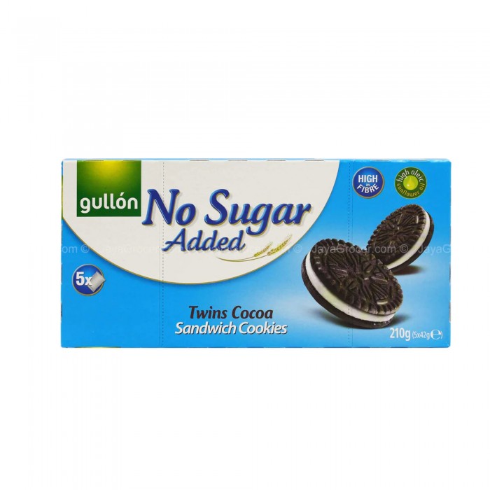 GULLON No Sugar Added Twins Chocolate Sandwich Cookies 210g Sugar Free Biscuit , Healthy Snacks Biskut  ( 低卡零食 / 健康零食 )