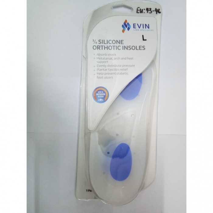 Evin 3/4 Silicone Orthotic Insoles Size L