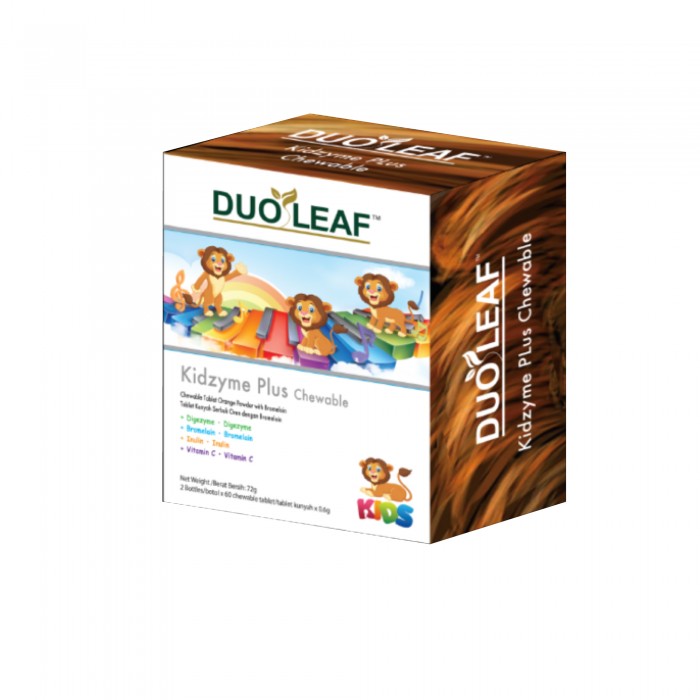 Duoleaf Kidzyme Plus Chewable Tablet 60's with Vitamin C & Digestive Enzyme for Kids