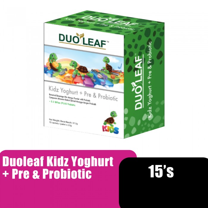 Duoleaf Kids Yogurt + Prebiotic & Probiotic 15's X 2.5g Sachet with Milk for Kids Probiotic Supplement