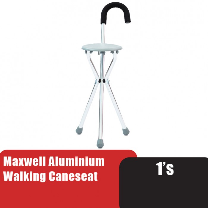 MAXWELL Aluminium Walking Caneseat (DY05911L) Non Slip Walking Stick With Seat / Tongkat Kerusi 拐杖椅子