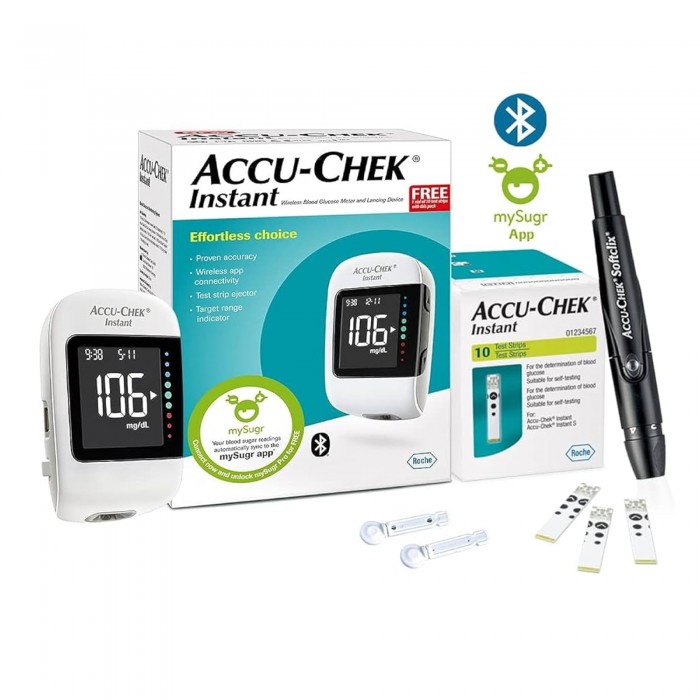 Accu Chek Instant Value Kit for Blood Sugar test with Bluetooth & Strip Ejector / 血糖 測量儀