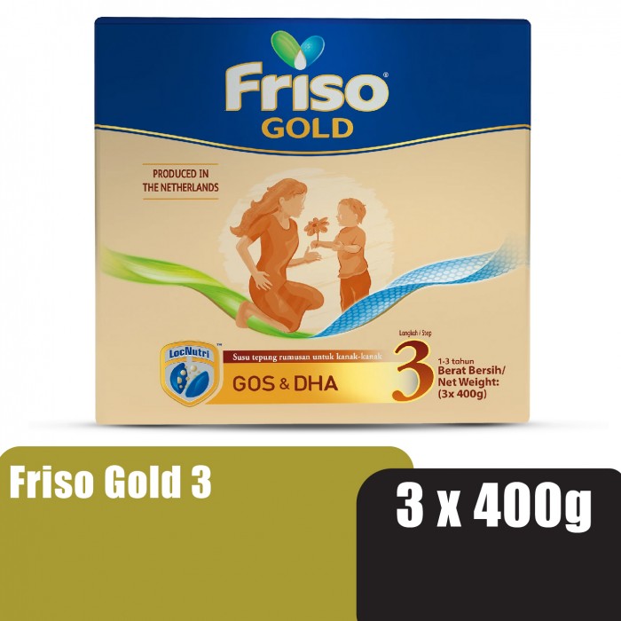 FRISO GOLD Step 3 (1-3 Years) Milk Formula 400g x 3 - Susu Tepung Junior / Junior Milk Powder 小孩奶粉