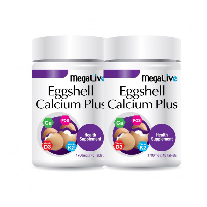 MEGALIVE Eggshell Calcium Plus 45'S x 2