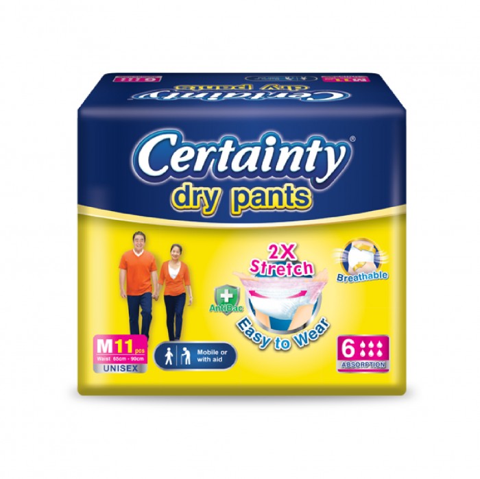 CERTAINTY Drypants Adult Diapers 11's Unisex Size - M, Adult Diapers Pants / Pampers Dewasa / 成人 尿裤