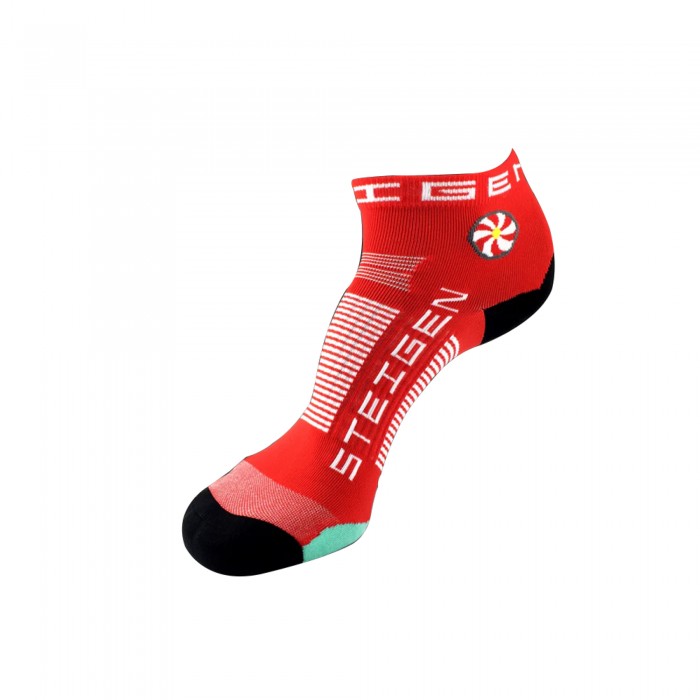 Steigen 1/4 Length Socks, Running Socks, Sport Socks as Free Size Stocking (Stoking) (运动袜子) - Cherry Red