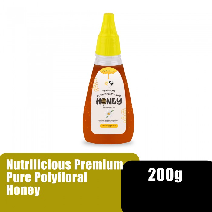 NUTRILICIOUS Premium Pure Polyfloral Original Honey Madu Asli Flora 200g (纯蜂蜜/蜂蜜/花蜜)