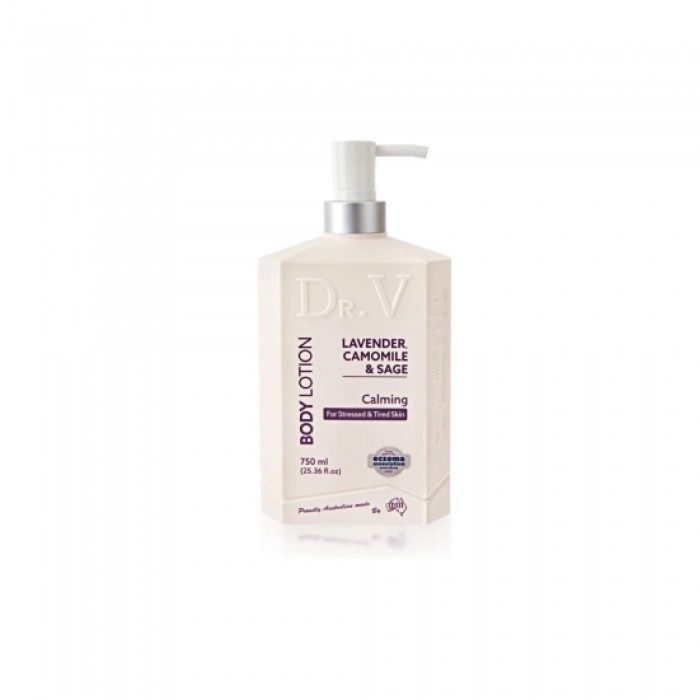 Dr V  Lavander, Moisturizer, Skin Lotion Sensitive Skin. Soothing Lotion with Lavender Essential Oil - 750ml