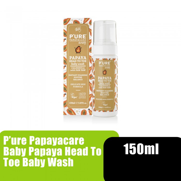 Pure Papaya Head to Toe Baby Wash, Sabun Bayi, Sabun Baby Newborn, Sabun Badan Baby Soap, 婴儿沐浴露 - 150ml