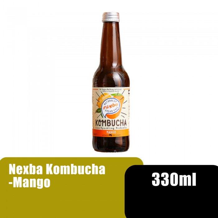 Nexba Kombucha Bottle, Kombucha Tea, Kombucha Probiotic (康普茶 / 红茶菌) Mango - 330ml