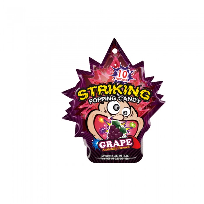 Striking Popping Candy, Pop Candy, Poping Candy for Kids Candy, Grape Candy, Gula-Gula - Grape -12 x 15g 