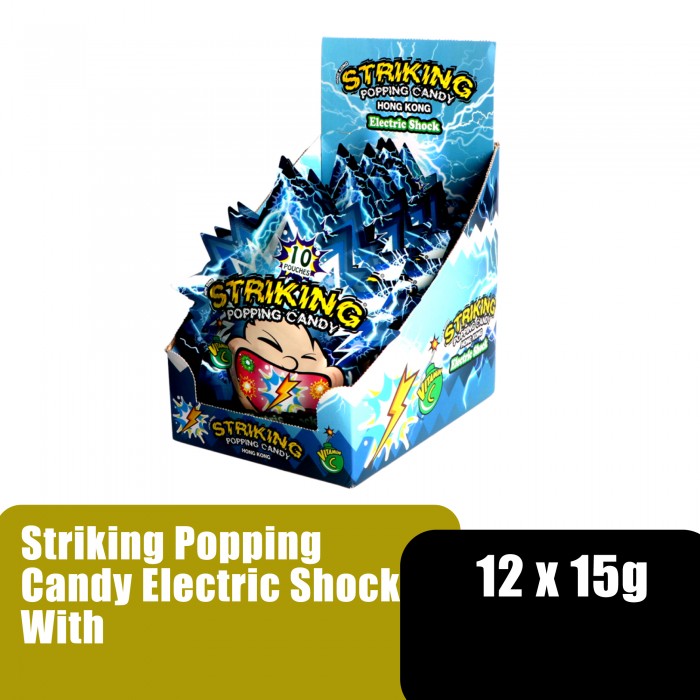 Striking Popping Candy Electric Shock With Vitamin C Candy, Vitamin C for Kids, Pop Candy, Kids Candy, Gula-Gula -12 x 1