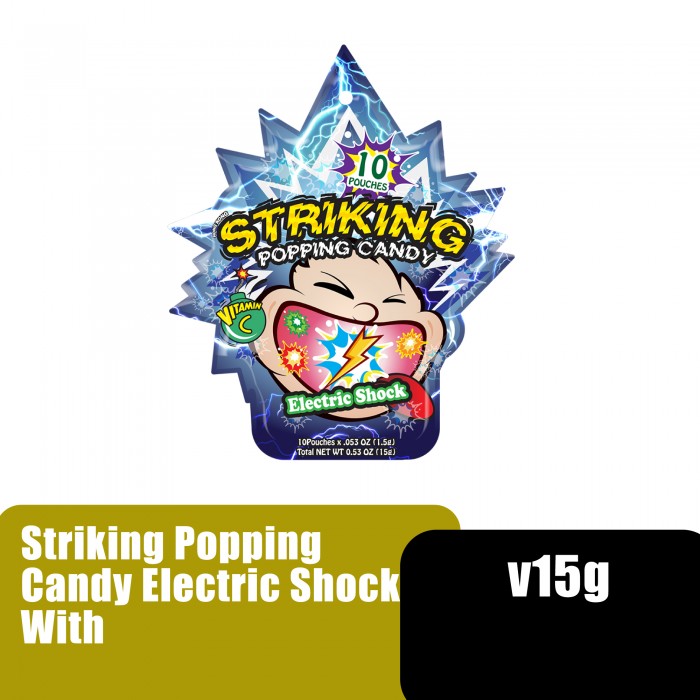 Striking Popping Candy Electric Shock With Vitamin C Candy, Vitamin C for Kids, Pop Candy Kids Candy, Gula-Gula - 15g