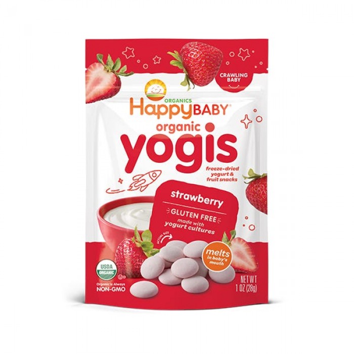 Happybaby Organic Greek Yogis 1Oz - Strawberry