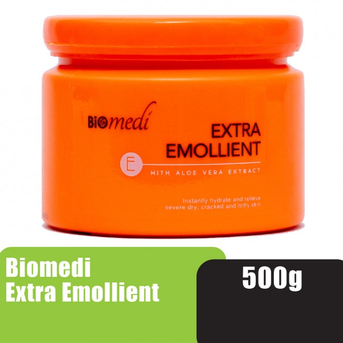 BIOMEDI Extra Emollient 500g with Aloe Vera & Papaya Extract - Skin Moisturizer & Hydrating Cream (for Dry Skin)