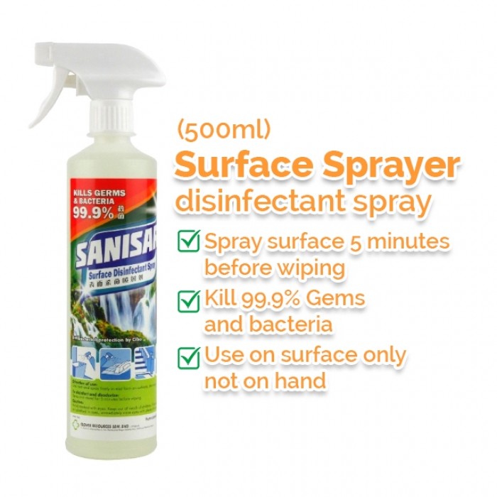 Clover Sanisar Surface Disinfectant Spray 99.9% 500ml