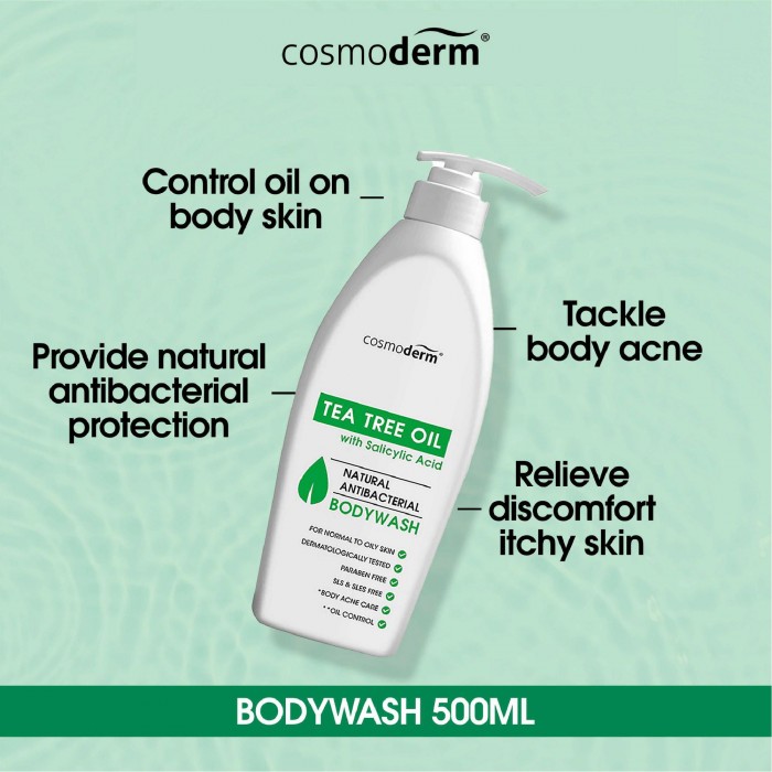 Cosmoderm Tea Tree Oil Body Wash 500ml