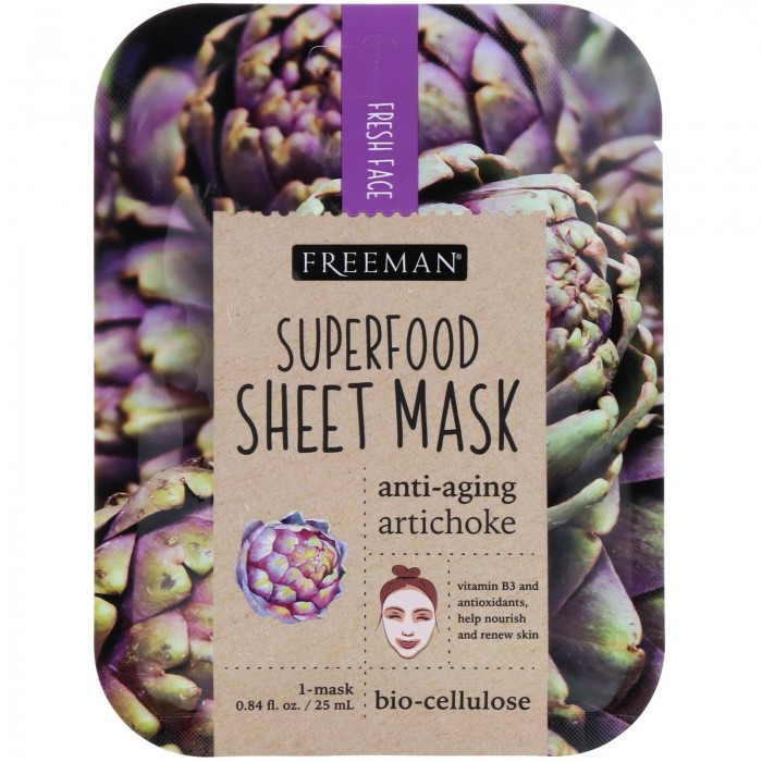 Freeman Superfood Sheet Mask Anti-Aging Artichoke 0.84 fl oz (25 ml)