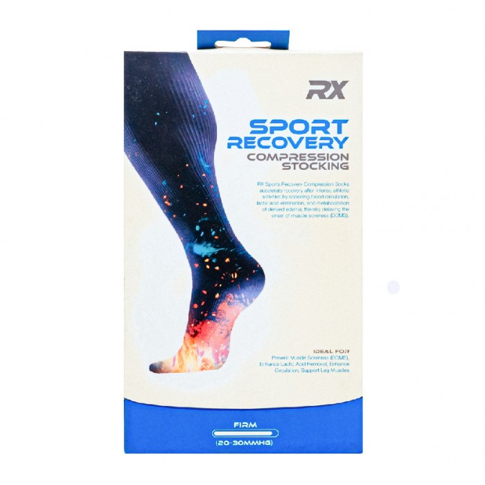 Rx Sport Recovery Compression Stocking Size (L) - Enhance Lactic Acid Removal & Blood Circulation