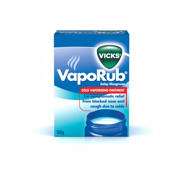 Vicks VapoRub Balm (Viks Vaporub, Vapour Rub, Minyak Cengkih, Minyak Resdung, 傷風膏, 伤风膏) - 50g 