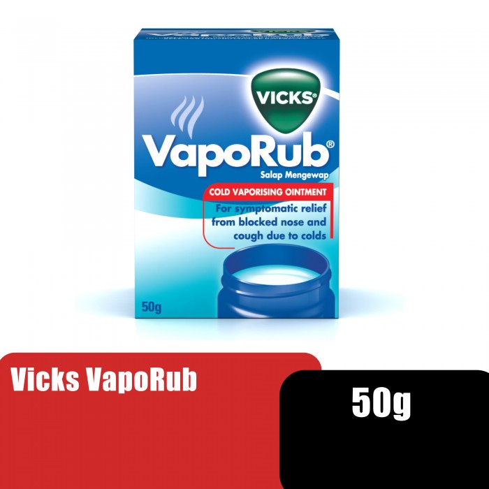 Vicks VapoRub Balm (Viks Vaporub, Vapour Rub, Minyak Cengkih, Minyak Resdung, 傷風膏, 伤风膏) - 50g 