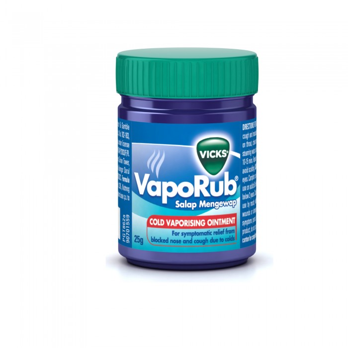 Vicks Vaporub Balm, Viks Vaporub, Vapour Rub, Minyak Cengkih, Minyak Resdung, 傷風 膏, 伤风膏 - 25g