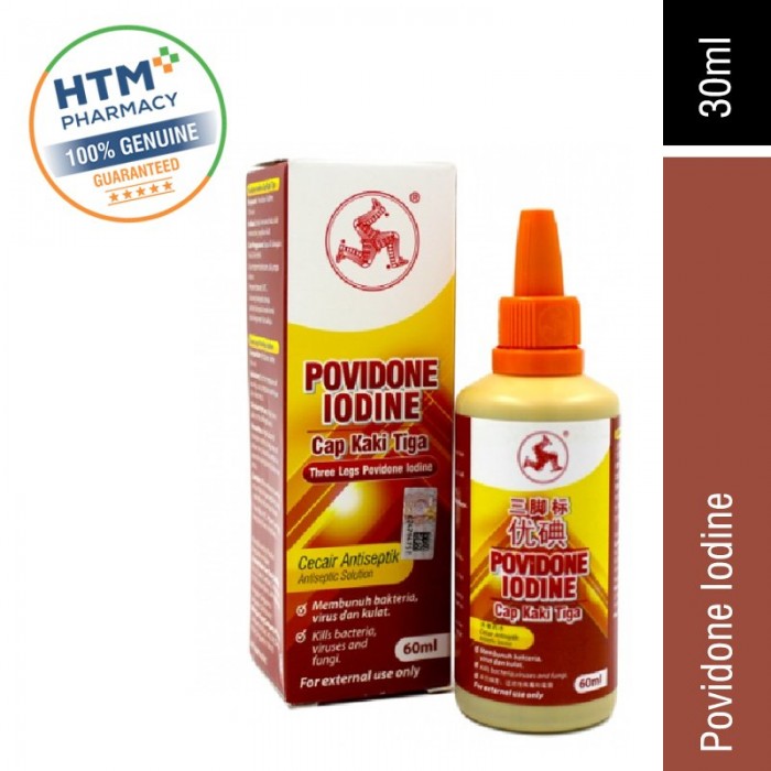 THREE LEGS POVIDONE IODINE ANTISEPTIC SOLUTION 30ML