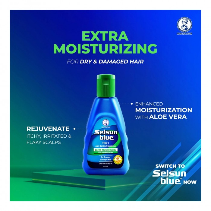 SELSUN Blue Shampoo Pro Extra Moisturizing 200ml - Scalp Treatment, Selsun Shampoo, 洗发水