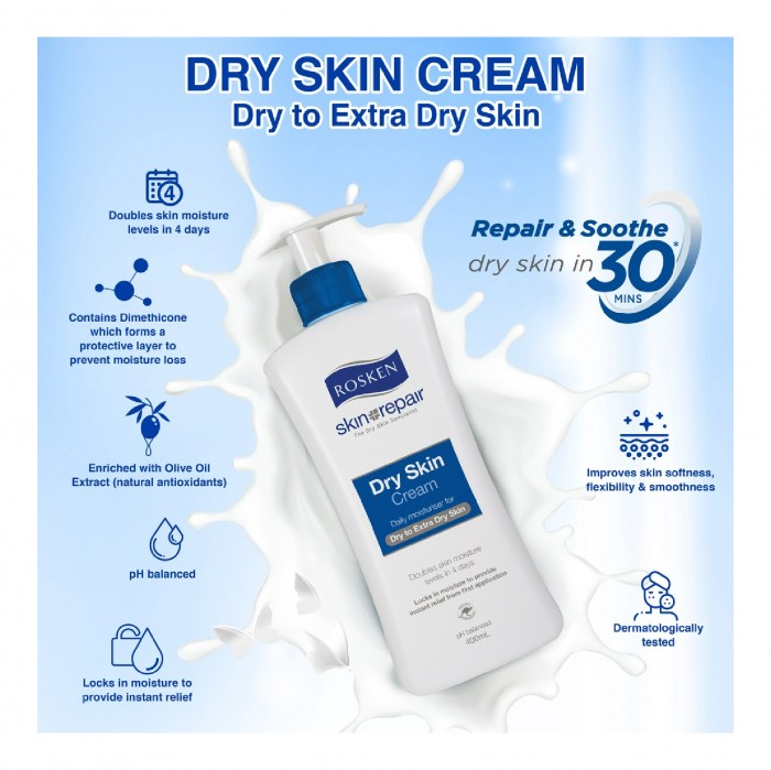 Rosken Dry Skin Cream 400ML x 2