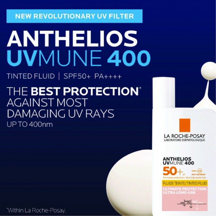 LA ROCHE POSAY Anthelios UVMune 400 Invisible Tinted SPF 50+ Sunscreen 50ml - High UV Protection Sunscreen SPF 50 防曬霜