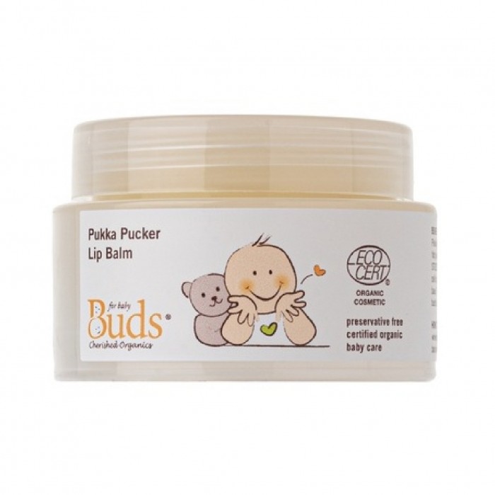 Buds Pukka Pucker Fragrance free Lip Balm 15ml - For skin barrier repair (Suitable for eczema & sensitive skin)