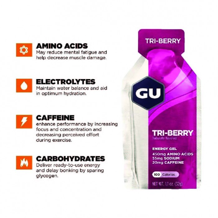 ]HTM Online Exclusive] GNC Gu Energy Gel 32g (Tri-Berry)