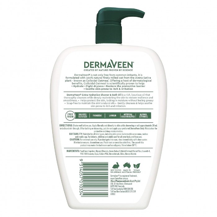 DERMAVEEN SHOWER AND BATH OIL 500ML